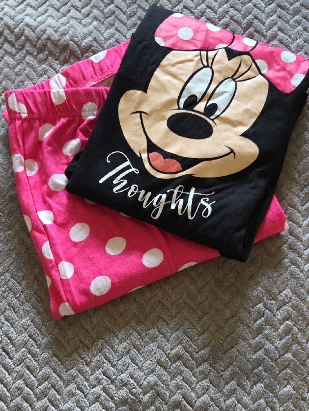 Womens Black & Pink Minnie Mouse Polka Dot Pajama Set - NWOT, sz M - Picture 13 of 13